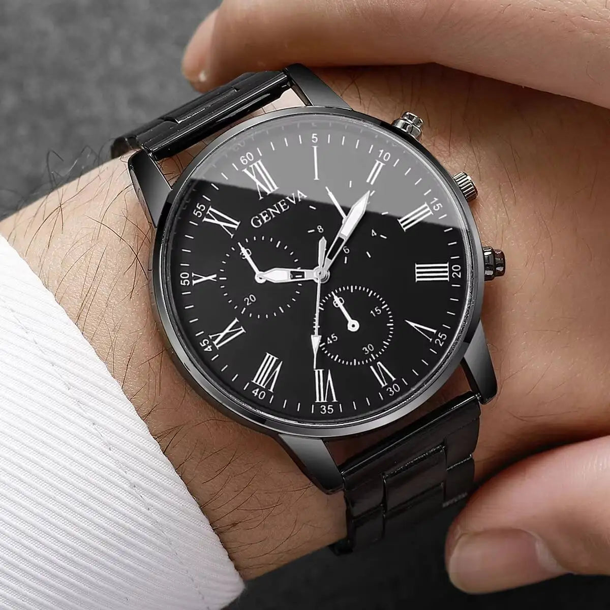 Men's Business Watch Fashion Quartz Wrist Watch for Man Black - Zenflow Active