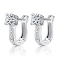 925 Sterling Silver Zircon Ear Buckle Earrings For Women Wedding Party Fashion Charm Jewelry - Zenflow Active