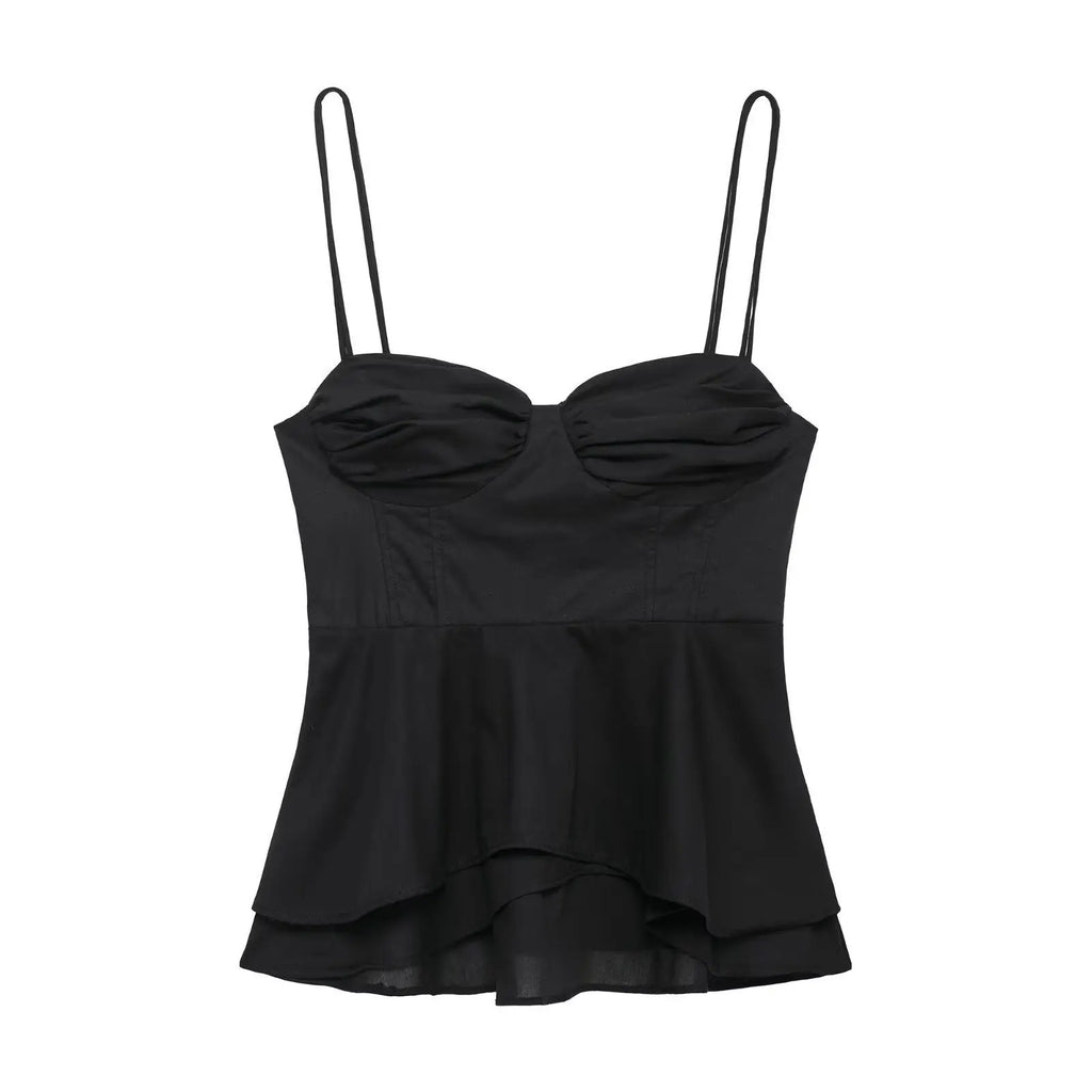 Women's Black Backless Corset Crop Top Zenflow Active