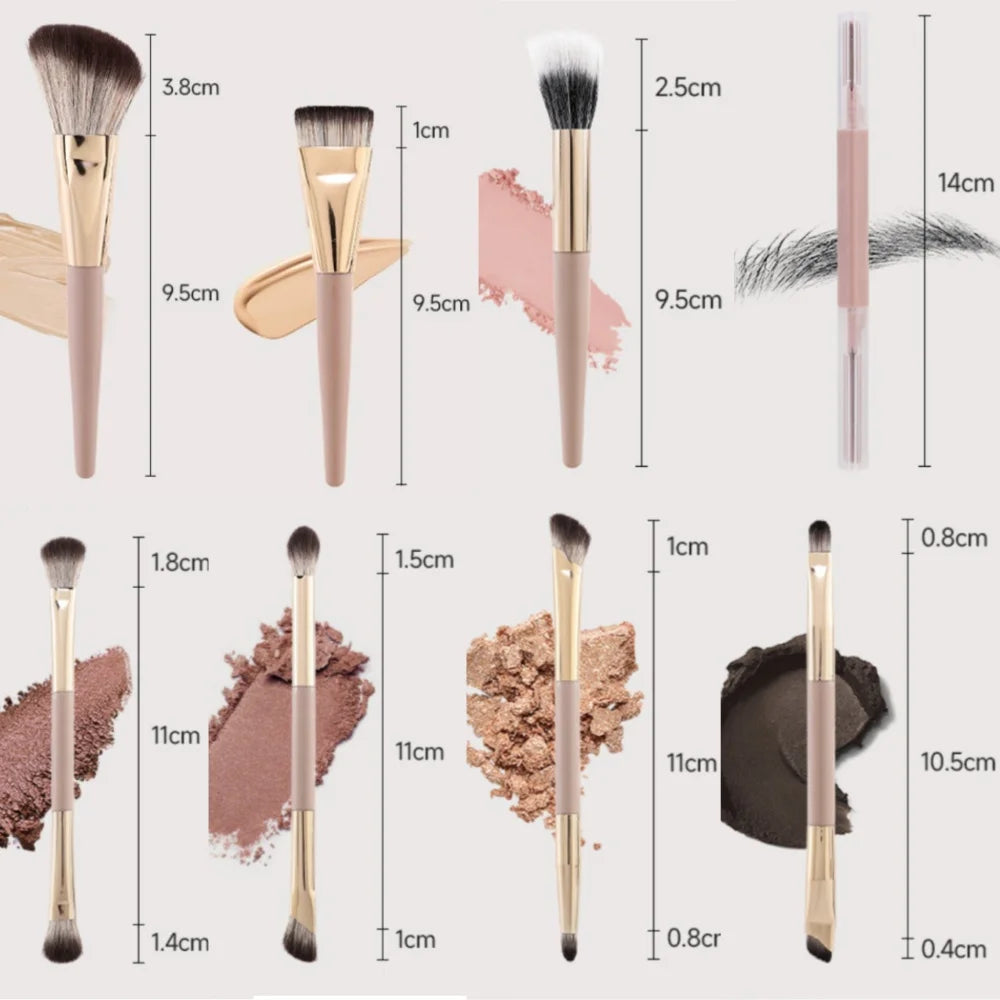 5-Piece Makeup Brush Set – Foundation, Contour, Eyeshadow & Stippling with Portable Case - Zenflow Active