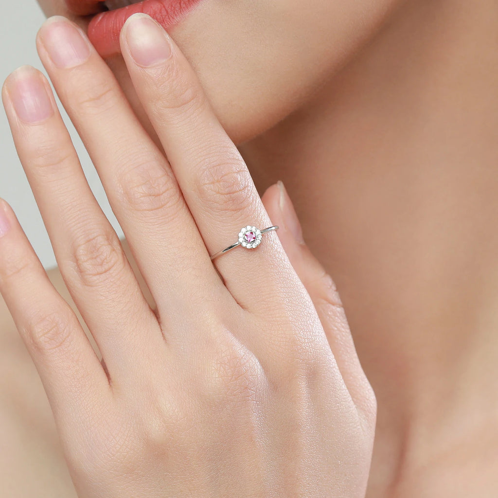 MODIAN Authentic 925 Sterling Silver Delicate Red Crystal Small Finger Rings For Women Wedding Band Fashion Statement Jewelry - Zenflow Active