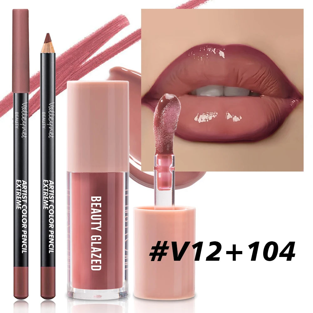 2pcs/Set Velvet Texture Lip Makeup - Zenflow Active