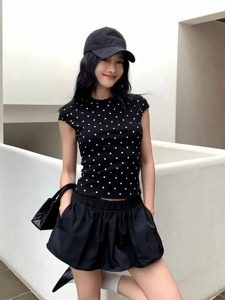 Polka Dot Slim Fit Short Sleeve Tee Zenflow Active