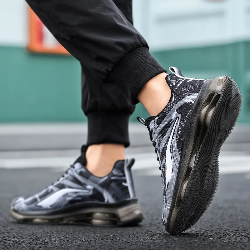 Men's Air-Cushion Basketball Shoes | Non-Slip Breathable Outdoor Trainers - Zenflow Active
