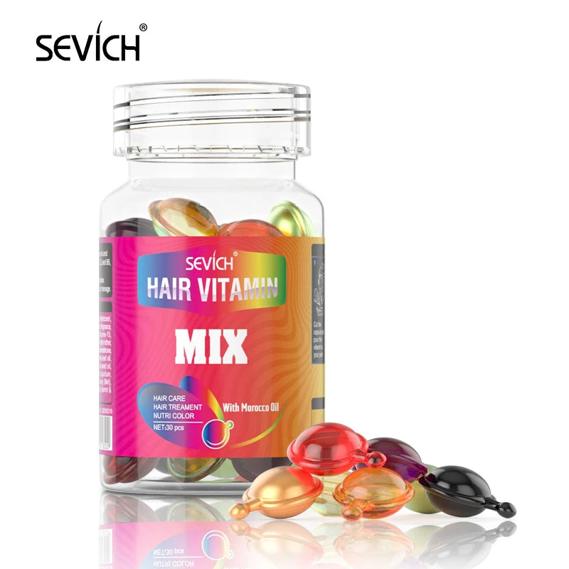 Sevich Smooth Silky Hair Vitamin Capsule Keratin Complex Oil Hair Care Repair Damaged Hair Serum Anti-Loss Moroccan Hair Oil - Zenflow Active