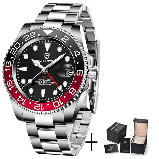 Pagani Design GMT Mechanical Watch | Sapphire Crystal | 100m Water Resistant - Zenflow Active