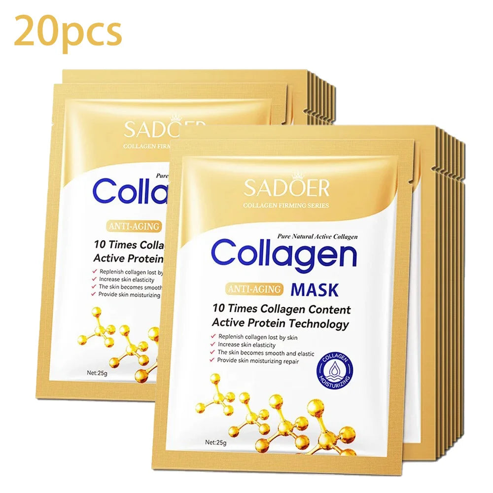 SADOER Collagen Face Sheet Masks, Firming & Hydrating Skincare