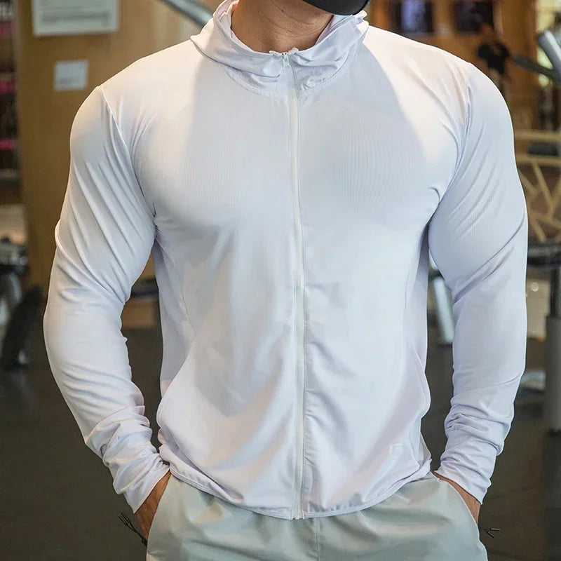 Men's Hooded Sport Tracksuit Top | Gym Running Sweatshirt - Zenflow Active