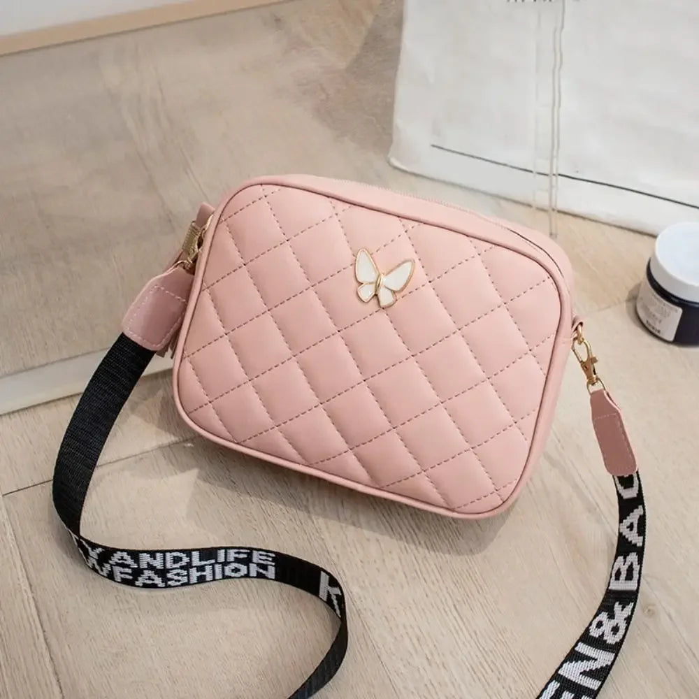 Single Shoulder Women's Handbag PU Leather Butterfly Tags Crossbody Bag - Zenflow Active