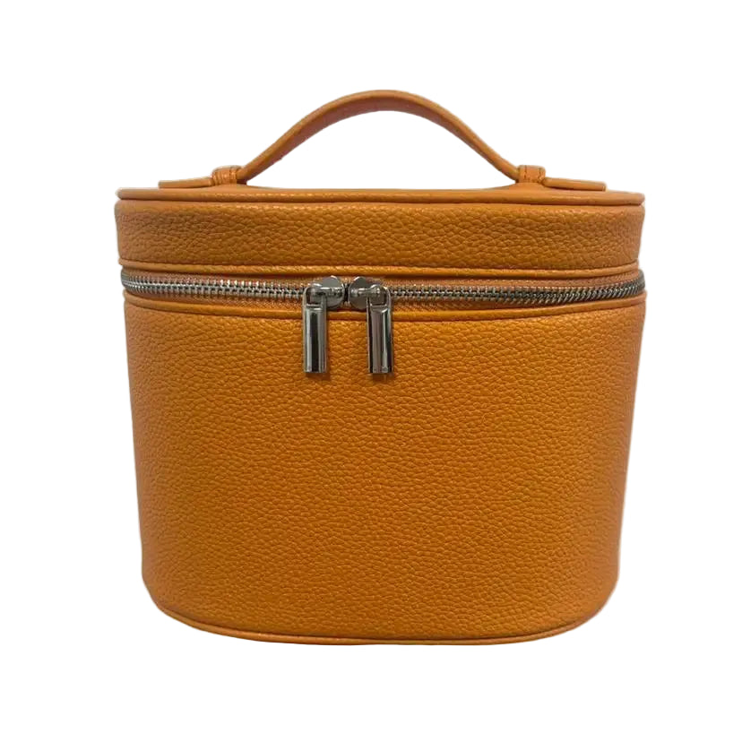 Large Capacity PU Leather Makeup Barrel Bag — Travel Organiser - Zenflow Active