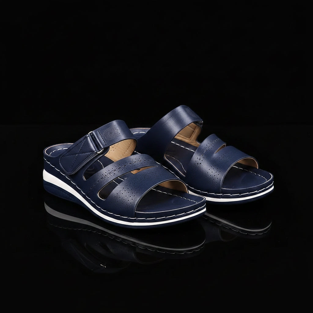 Women's Wedge Platform Sandals — High Heel, Open Side, PU Upper, Casual Summer - Zenflow Active