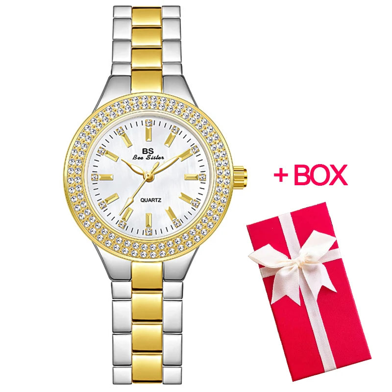 Women's Crystal Diamond Dress Watch — Quartz, Stainless Steel, Waterproof, 12 Styles - Zenflow Active