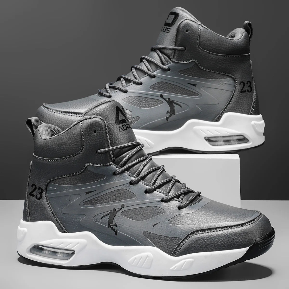 Men's High-Top Air-Cushion Basketball Shoes | Breathable Non-Slip Outdoor Sneakers - Zenflow Active