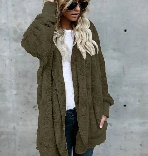 Women's Hooded Double-Fleece Cardigan Jacket Zenflow Active