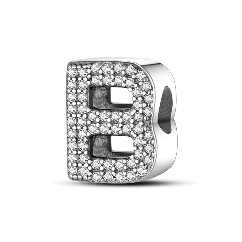 Charms Fit Original Bracelet A-Z Alphabet Charms Beads 925 Sterling Silver 26 Letters Charm for Women Girl DIY Fine Jewelry Gift - Zenflow Active