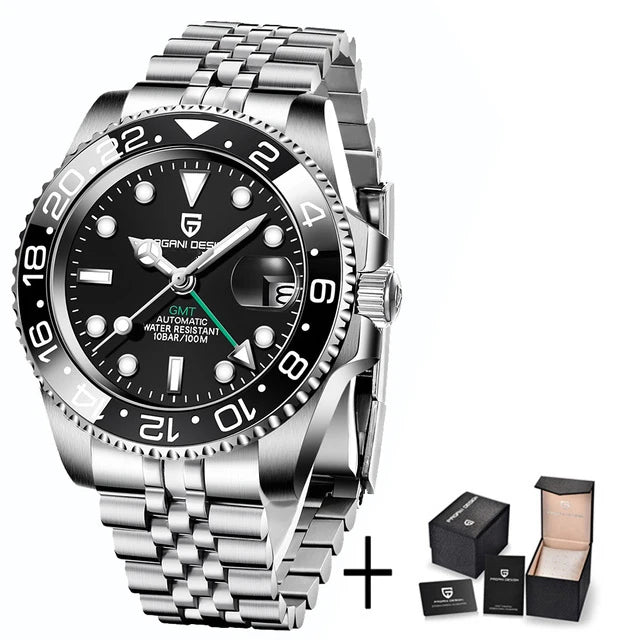 Pagani Design GMT Mechanical Watch | Sapphire Crystal | 100m Water Resistant - Zenflow Active