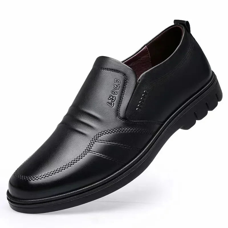 Men's Leather Slip-On Loafers | Soft Sole Anti-Slip Breathable Business Casual Shoes - Zenflow Active