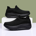 Women's Air Mesh Platform Slip-On Sneakers — Breathable, Mid Heel, Casual Loafer Style - Zenflow Active