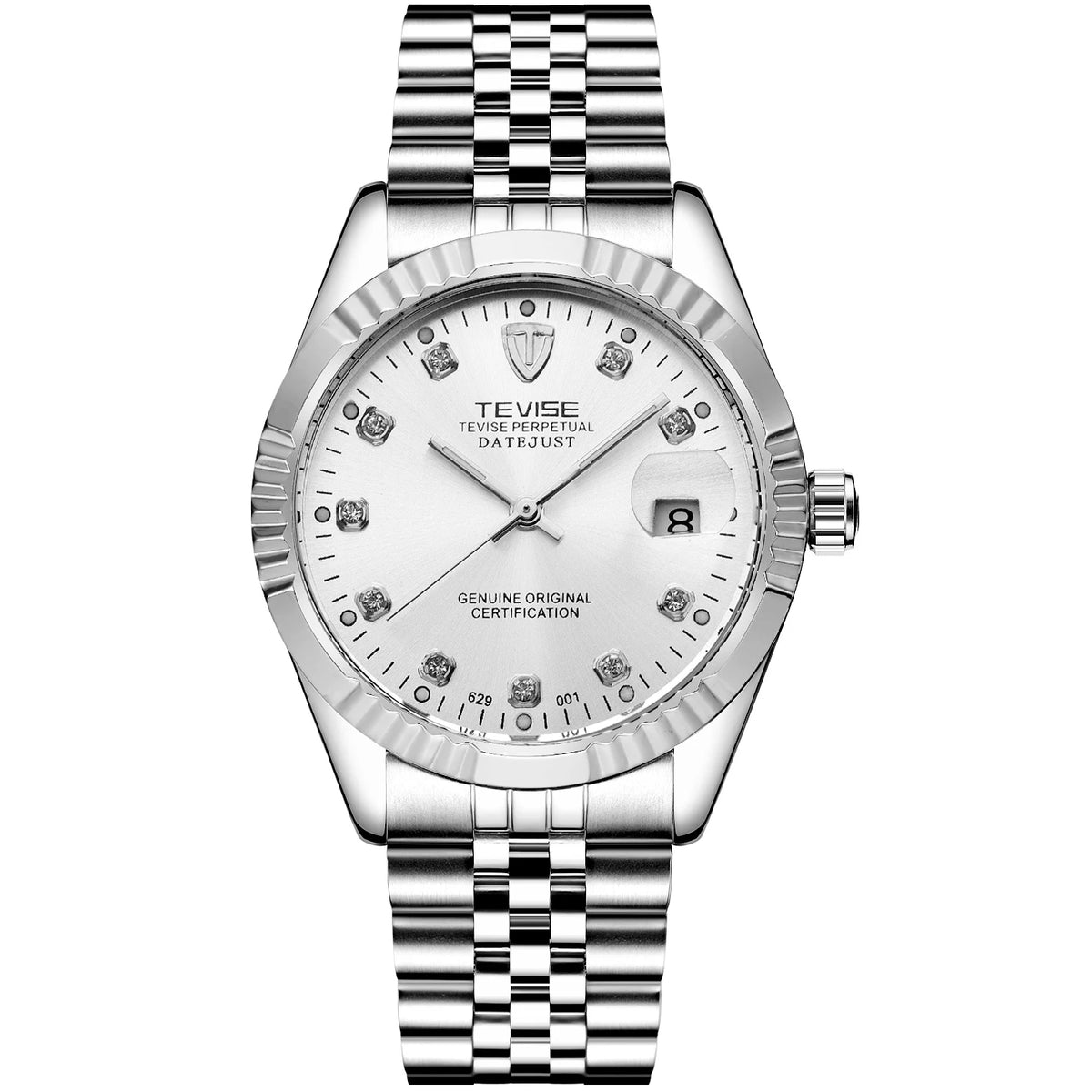 TEVISE T629 Automatic Mechanical Men's Watch — Diamond Detail, Date Display, Waterproof - Zenflow Active