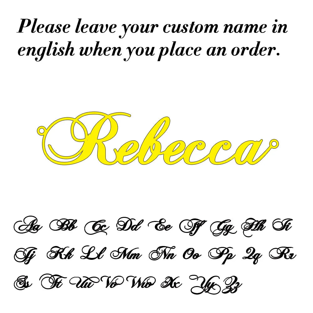 Personalised Gold Name Necklace with Box Chain Custom Name Necklace Handmade Jewellery Personalised Birthday Gift for Her Mom - Zenflow Active