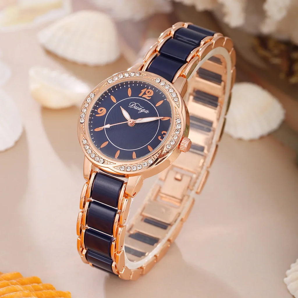 Women's Bracelet Quartz Watch — Roman Numeral Dial, Stainless Steel, Elegant Fashion Style - Zenflow Active