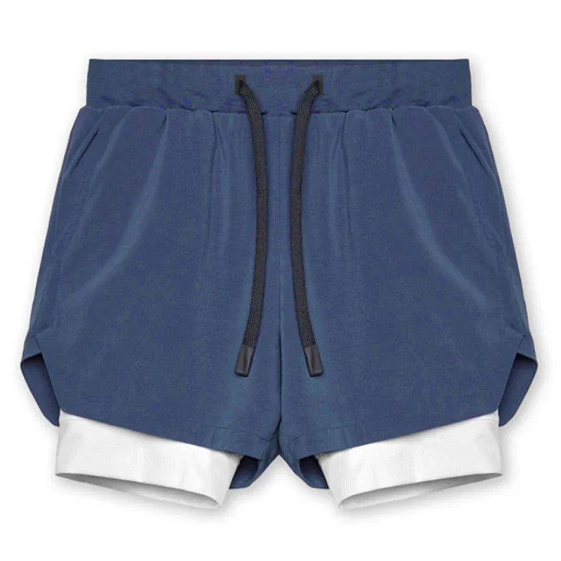 Mens Fitness 2 in 1 Quick Dry Shorts, Two Layers. One Short. Total Performance. - Zenflow Active
