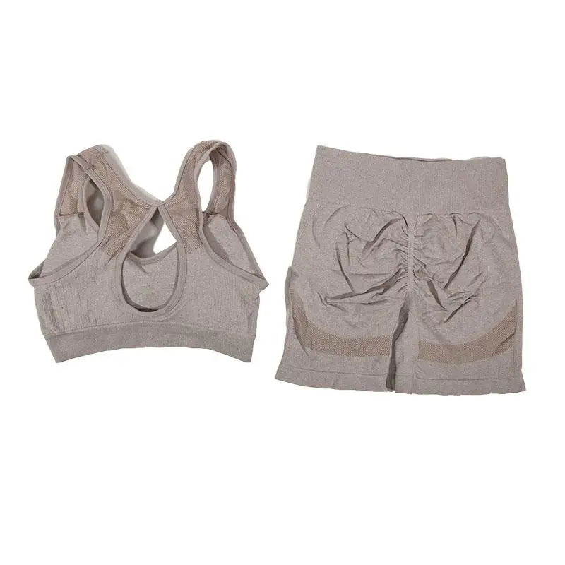 Women's Yoga Workout Set - Fitness Vest With Sports Shorts Running Yoga Suit Exercise Underwear Sportswear - Zenflow Active