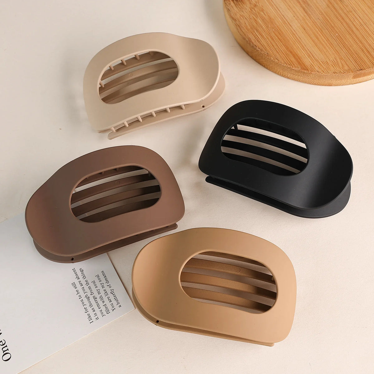 Oval Matte Hair Claw Clip | Leopard Print & Solid Acrylic Barrette — Single & Multi-Pack - Zenflow Active
