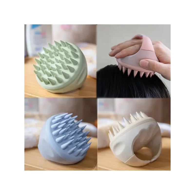 Wheat Straw Silicone Scalp Massager & Shampoo Brush - Eco-Friendly Hair Scrubber Zenflow Active