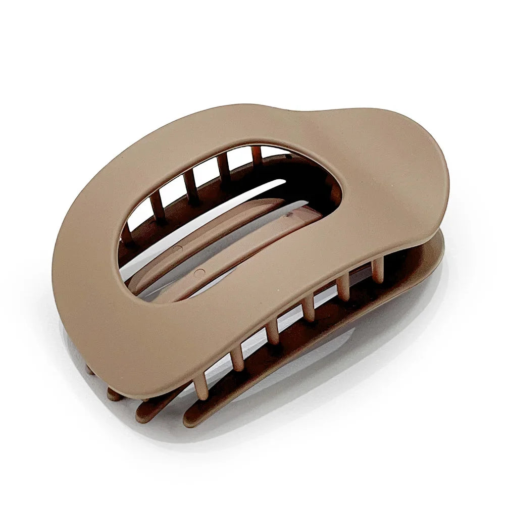 Oval Matte Hair Claw Clip | Leopard Print & Solid Acrylic Barrette — Single & Multi-Pack - Zenflow Active