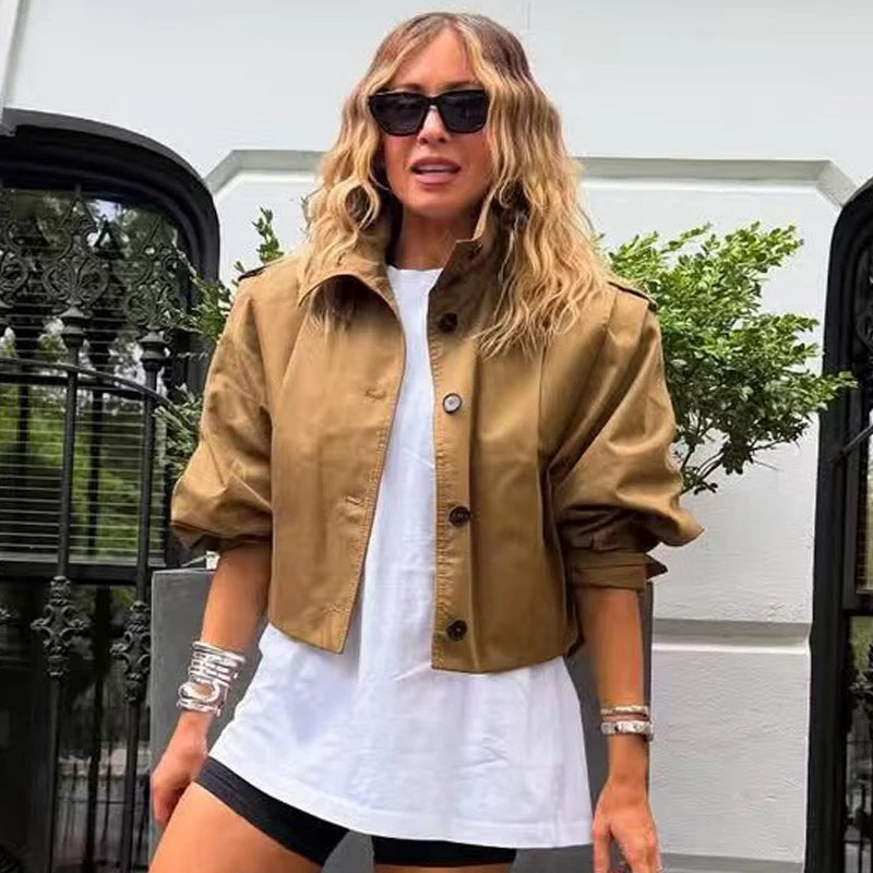 Women's Cropped Pleated Bomber Jacket Zenflow Active