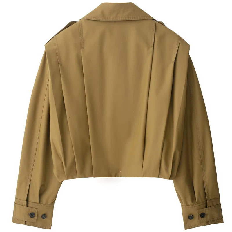 Women's Cropped Pleated Bomber Jacket Zenflow Active