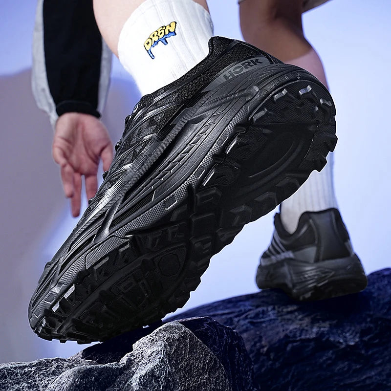 Men's Thick-Sole Sports Casual Shoes | Breathable Lace-Up Trainers - Zenflow Active