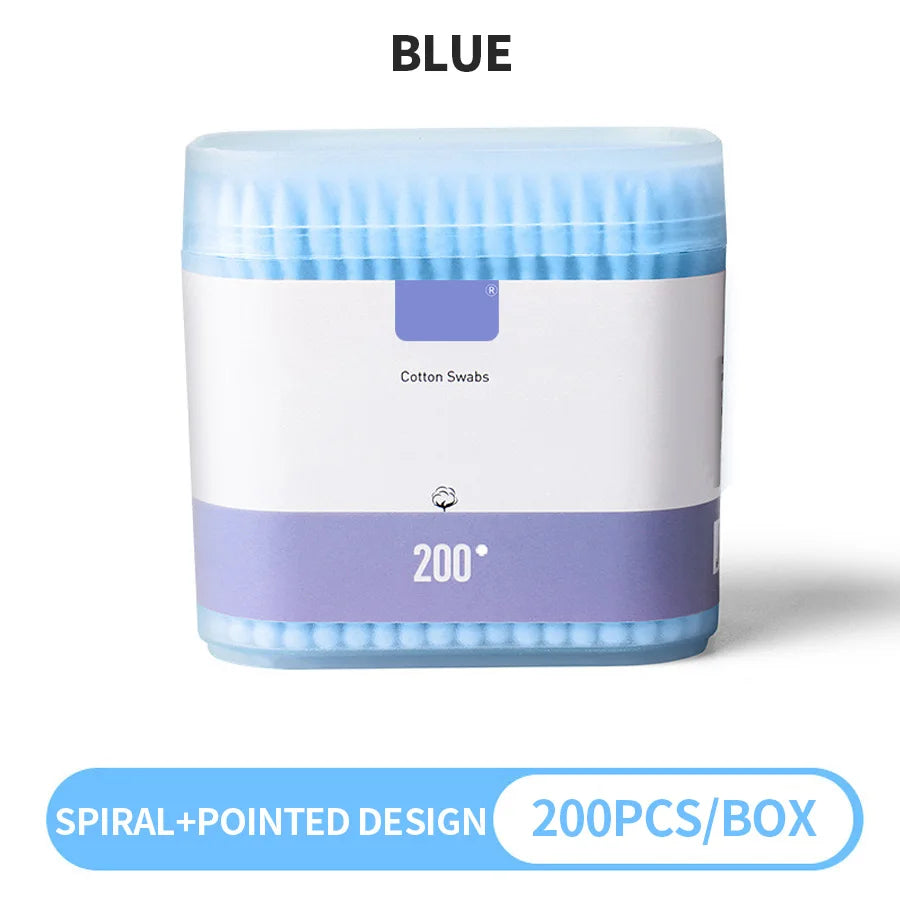 Double-Ended Cotton Swabs - 200 Pack Soft Makeup & Cleaning Buds Zenflow Active
