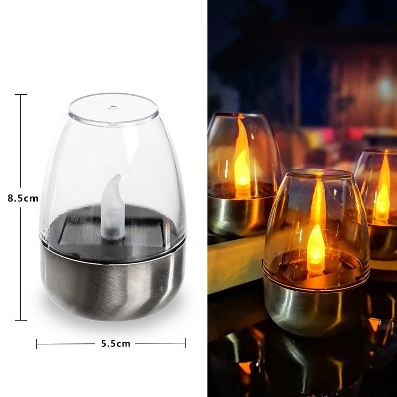 LED Solar Candles Light Flameless Rechargeable Night Light For Garden Decor Outdoor Waterproof Solar Candles Lamp - Zenflow Active