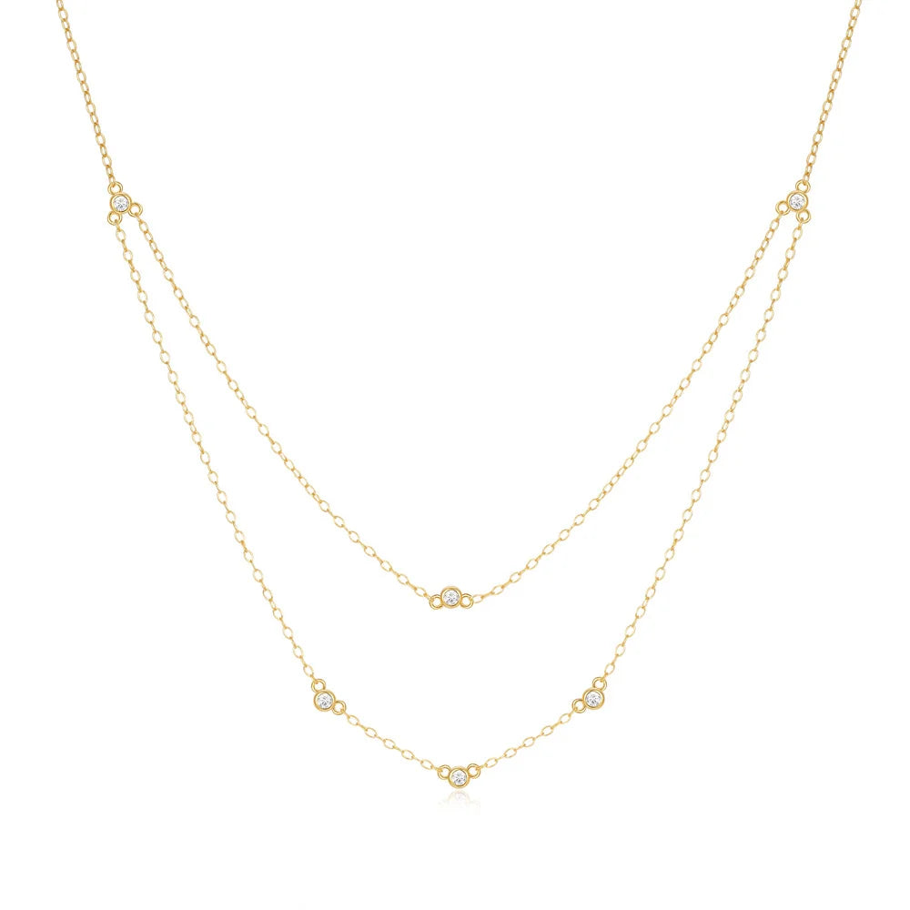 CANNER Crystal Zircon 925 Sterling Silver Necklace For Women Pendente Fine Jewellery Long Chain - Zenflow Active