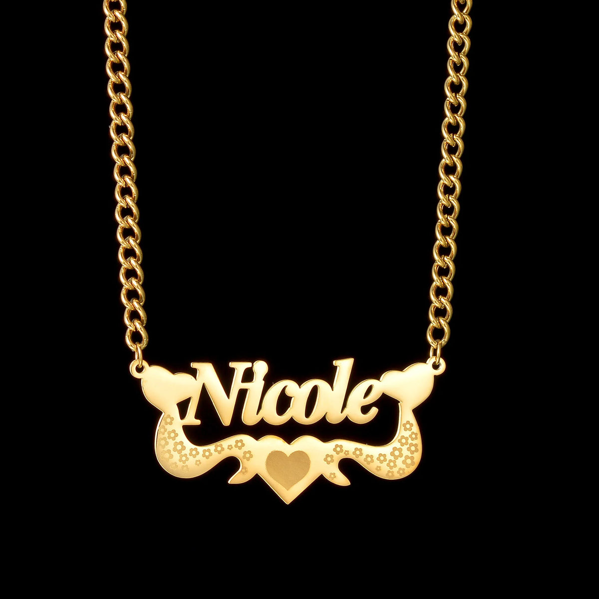 Goxijite Custom Removable Butterfly Heart Name Pendant Stainless Steel Laser Marking Nameplate Necklace - Zenflow Active