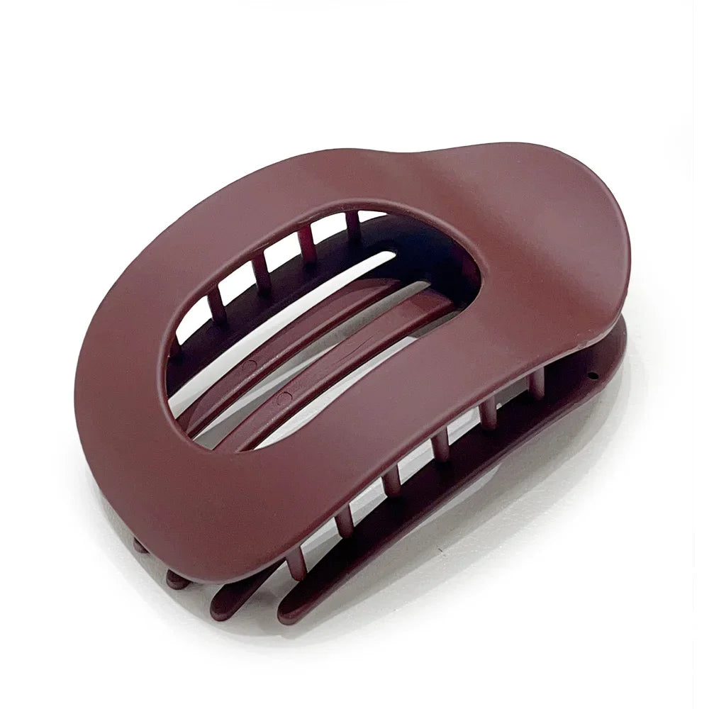 Oval Matte Hair Claw Clip | Leopard Print & Solid Acrylic Barrette — Single & Multi-Pack - Zenflow Active