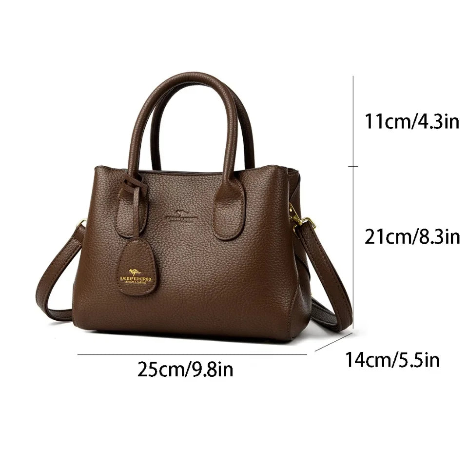 3-layer Women's Handbag, Luxury Shoulder Crossbody Bag High Quality Soft Leather Bag - Zenflow Active