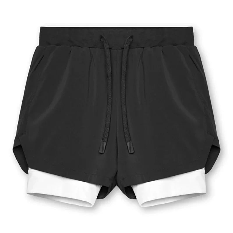 Mens Fitness 2 in 1 Quick Dry Shorts, Two Layers. One Short. Total Performance. - Zenflow Active