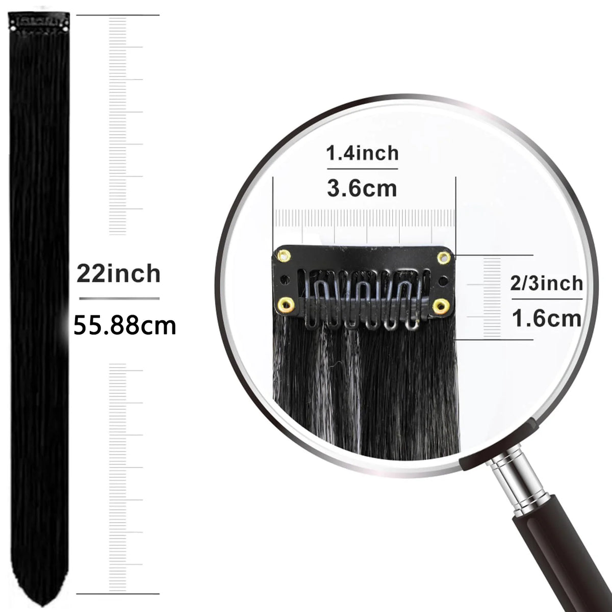 Colored Clip in Hair Extensions for Women & Men - 22" Synthetic Multi-Color Straight Hair Extensions with Vibrant Gradient Color - Zenflow Active