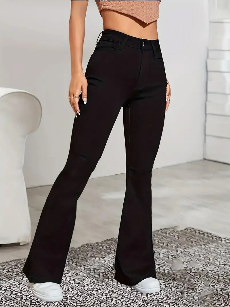 High-Waisted Stretch Flare Jeans Zenflow Active