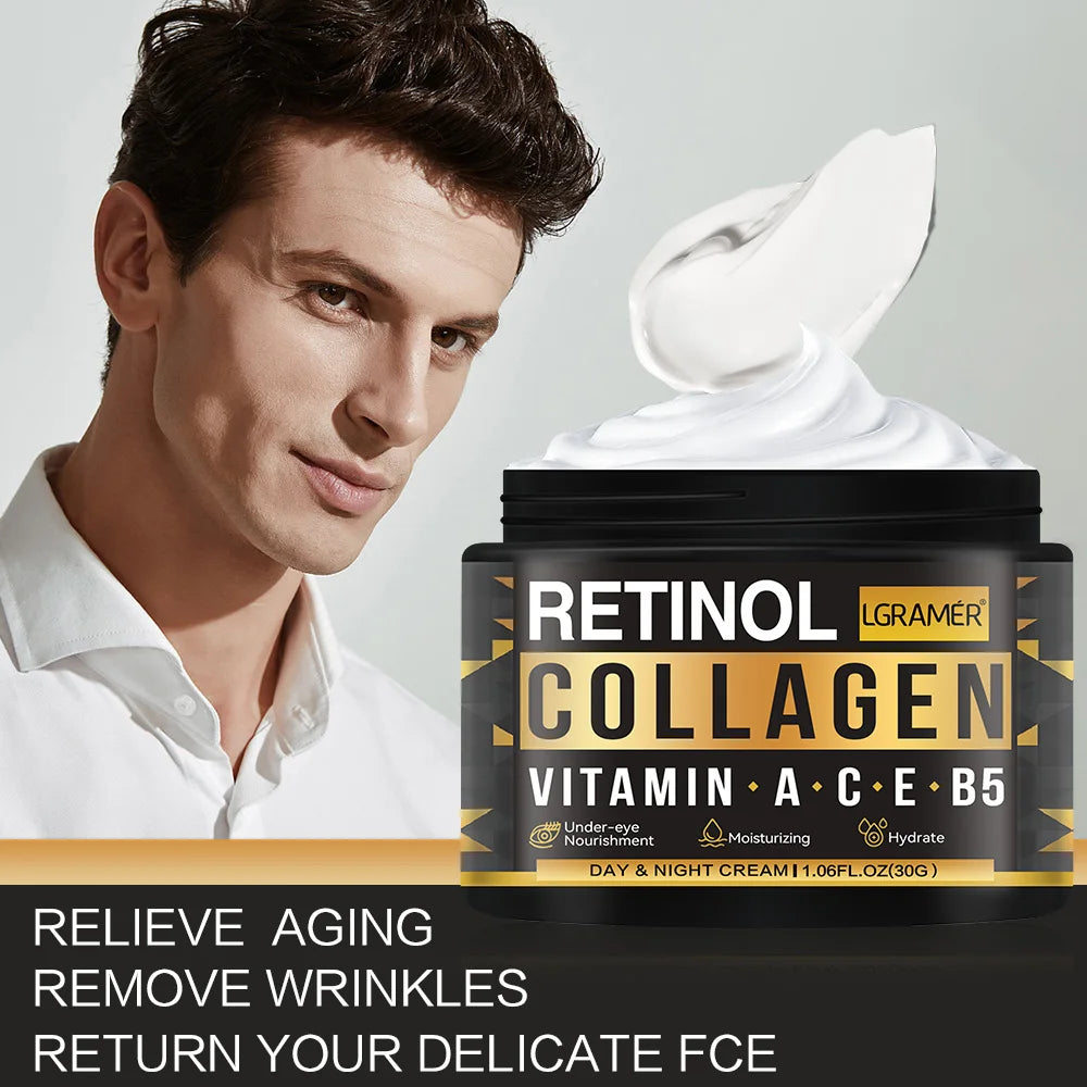 Men's Retinol & Collagen Face Cream, Hydrating and Firming Skin Care - Zenflow Active