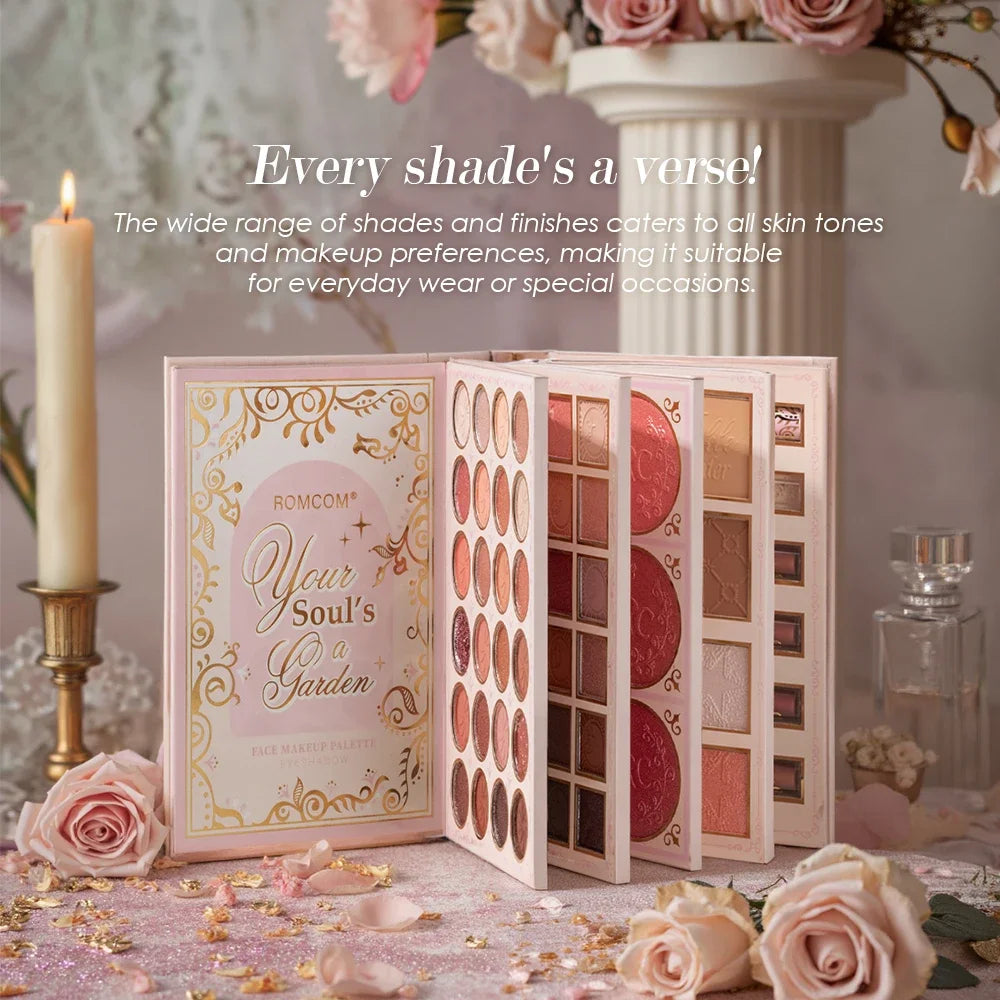5 Page Full Face Makeup Kit matte and shimmer eyeshadow, blush, contour, lip gloss, and mascara - Zenflow Active