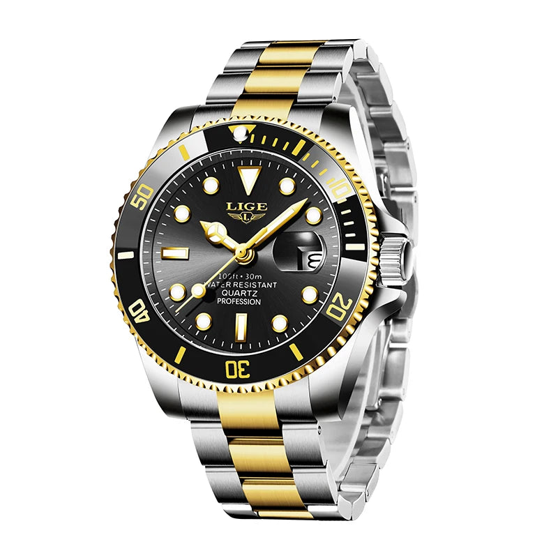 LIGE Luxury Watch For Men 30M Waterproof Luminous Date Quartz - Zenflow Active