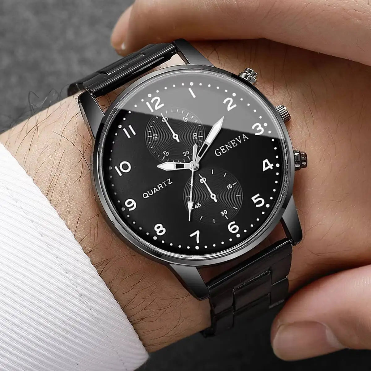 Men's Business Watch Fashion Quartz Wrist Watch for Man Black - Zenflow Active