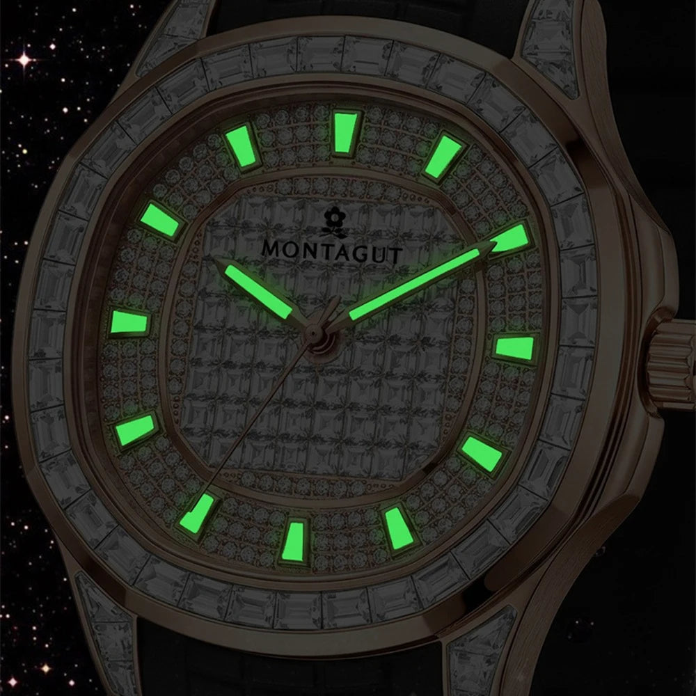 Men's Watch Original Brand Automatic Mechanical Watch Diamond Dial Waterproof Luminous Watch - Zenflow Active