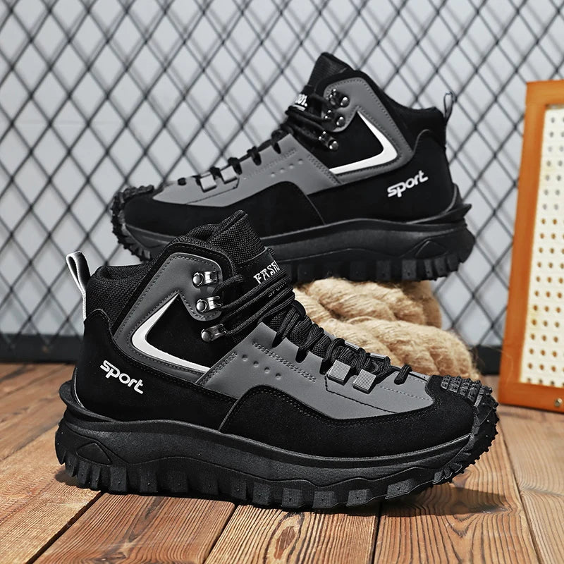 Men's Colour-Blocked Low-Top Outdoor Sports Shoes | Non-Slip Lace-Up Trainers for Hiking & Everyday Wear - Zenflow Active