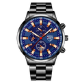 Men's Watch Black Stainless Steel Quartz Wristwatch - Zenflow Active