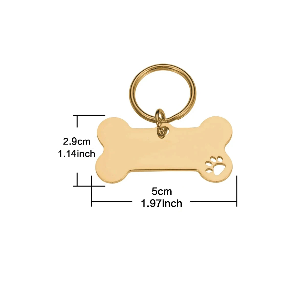 Personalised Bone-Shaped Dog Tag | Custom Engraved Stainless Steel Pet ID Tag - Zenflow Active